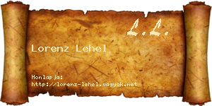 Lorenz Lehel névjegykártya